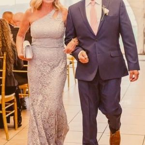 BCX Gown, Size 7, Silver/Gray, Lace,
